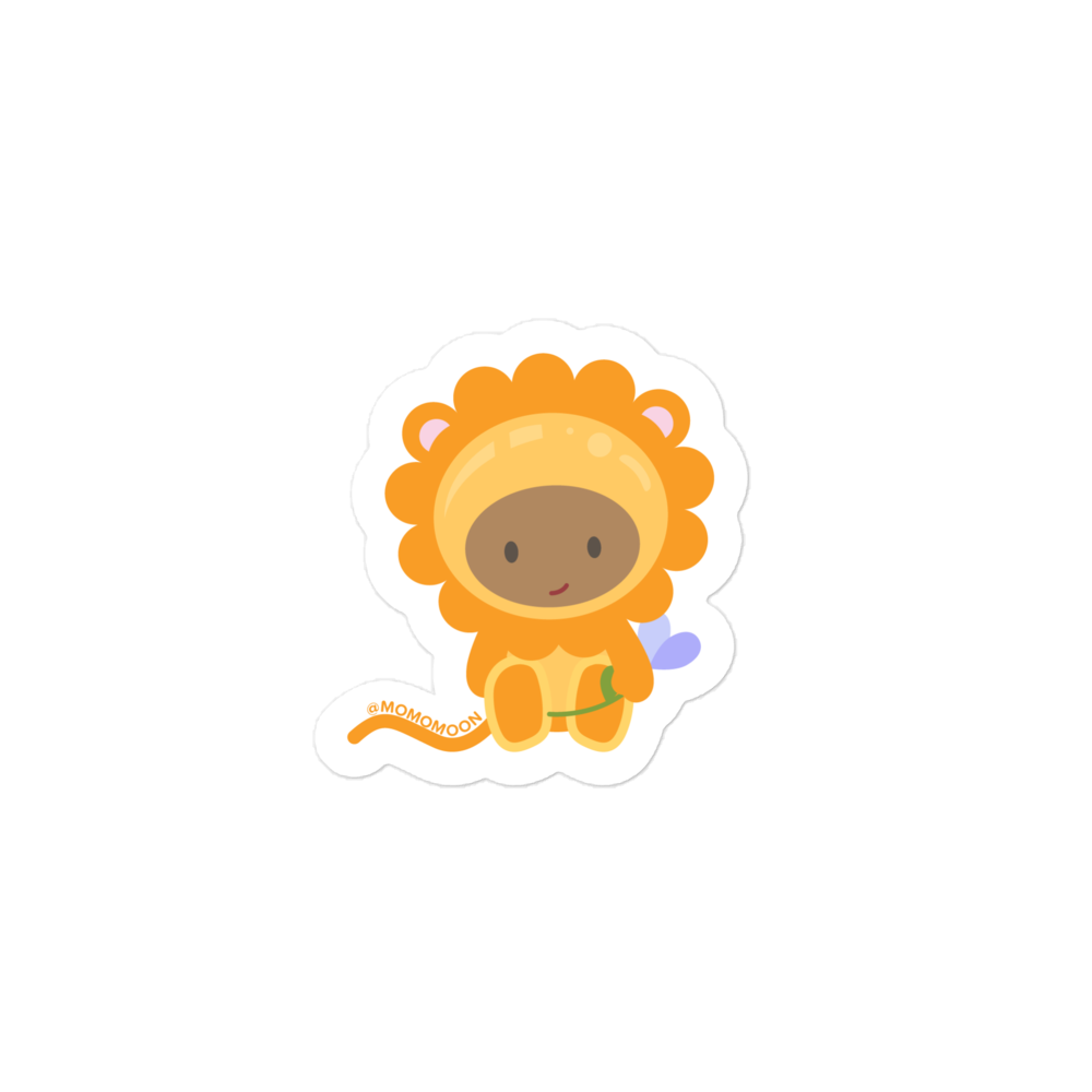 Cleo Sticker Decal (Sitting with Flower) 🦁🌷