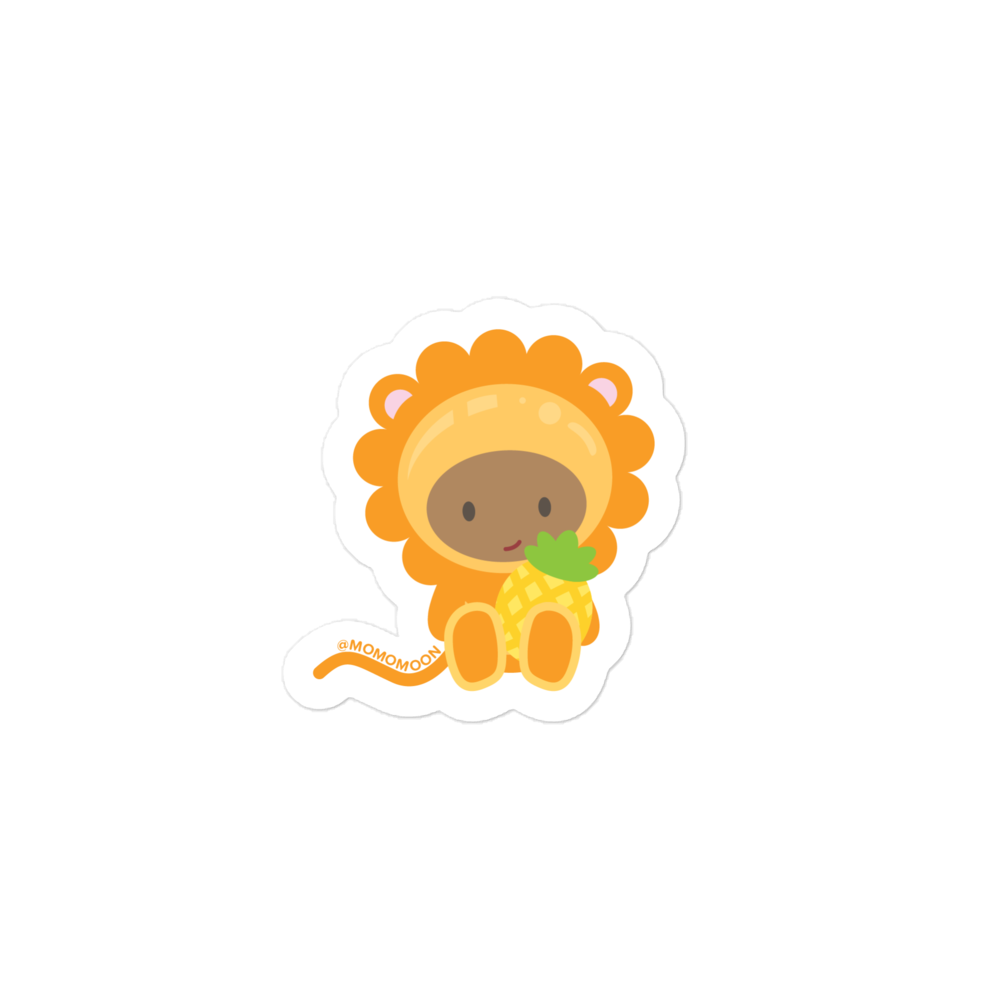 Cleo Sticker Decal (Sitting with Pineapple) 🦁🍍