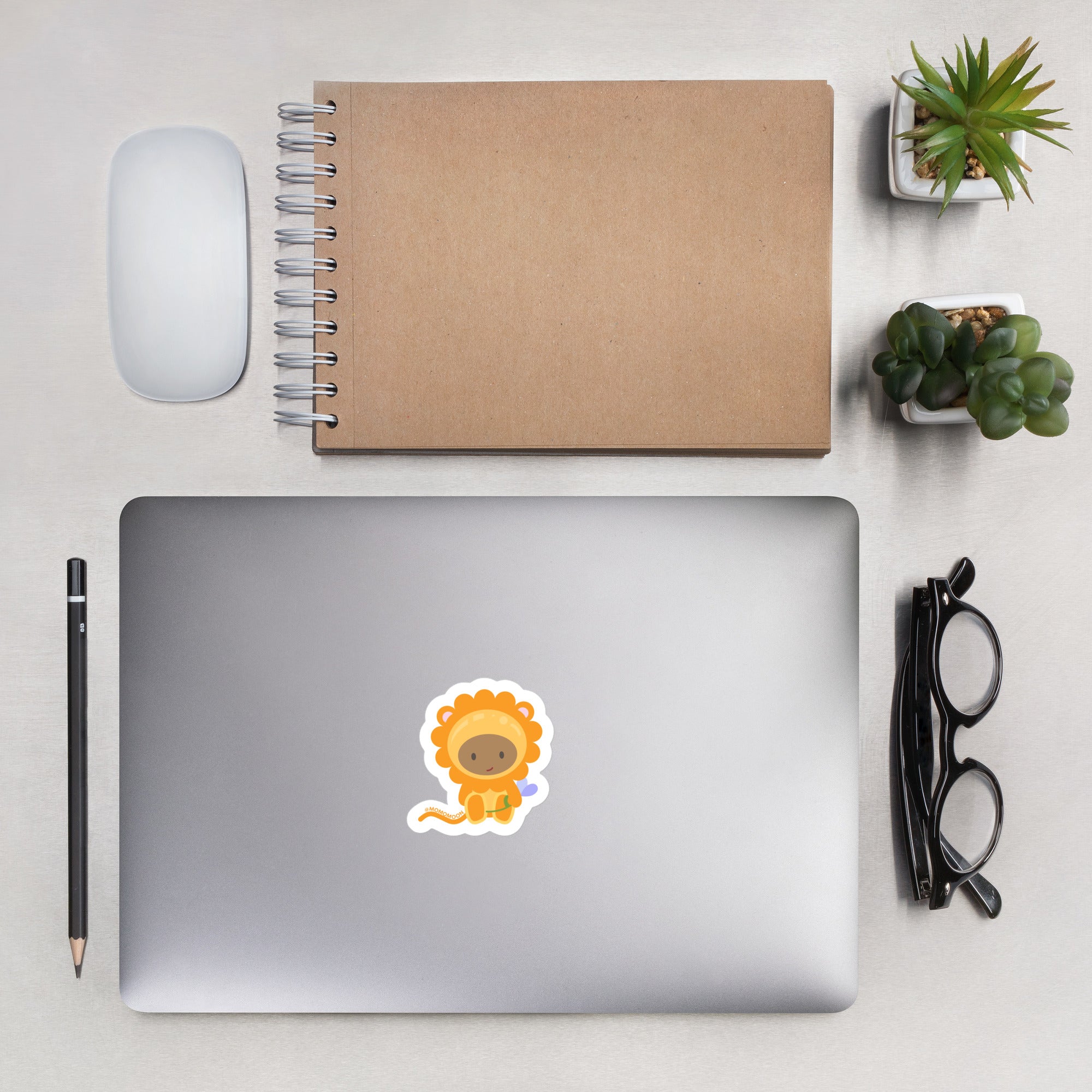 Cleo Sticker Decal (Sitting with Flower) 🦁🌷